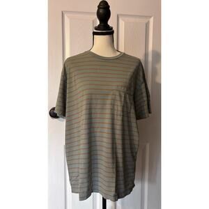 Mollusk Short Sleeve T-Shirt Men's Medium Green & Gold Stripe